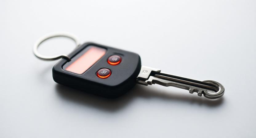 A key with an LCD panel mounted on it